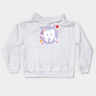 Happy Clean Tooth Washing With Tootbrush Cute Kawaii Design Kids Hoodie